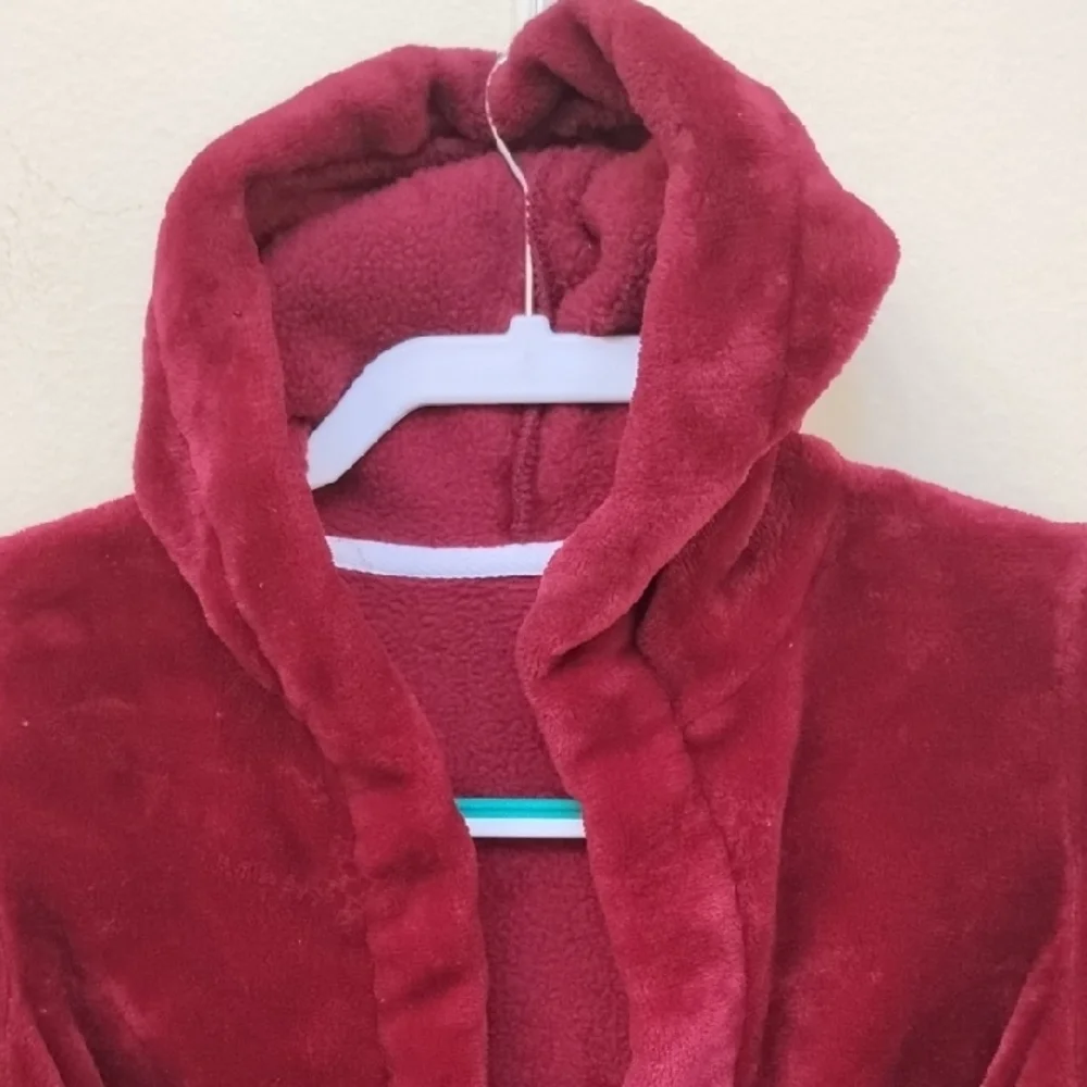D- Cozy Kids Burgundy Hooded Pajamas